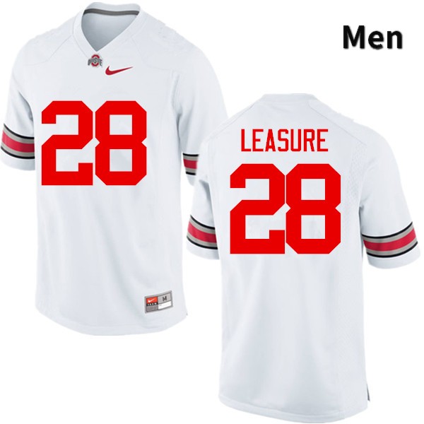 Ohio State Buckeyes Jordan Leasure Men's #28 White Game Stitched College Football Jersey